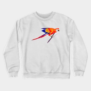 Orange and Blue Parrot Watercolor Painting Crewneck Sweatshirt